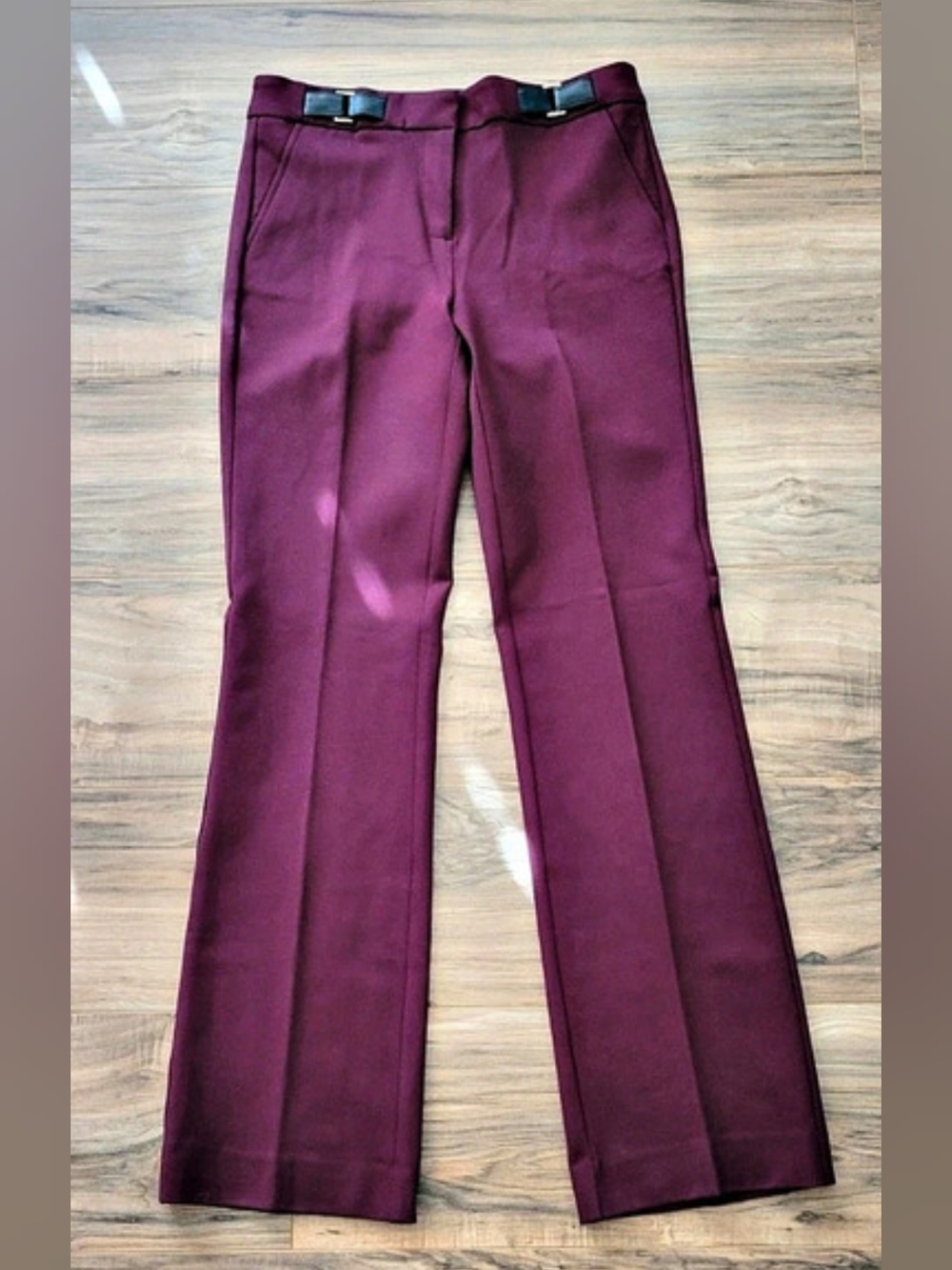 Anne Klein Flare Leg Pants in Burgundy Size 4 Like New